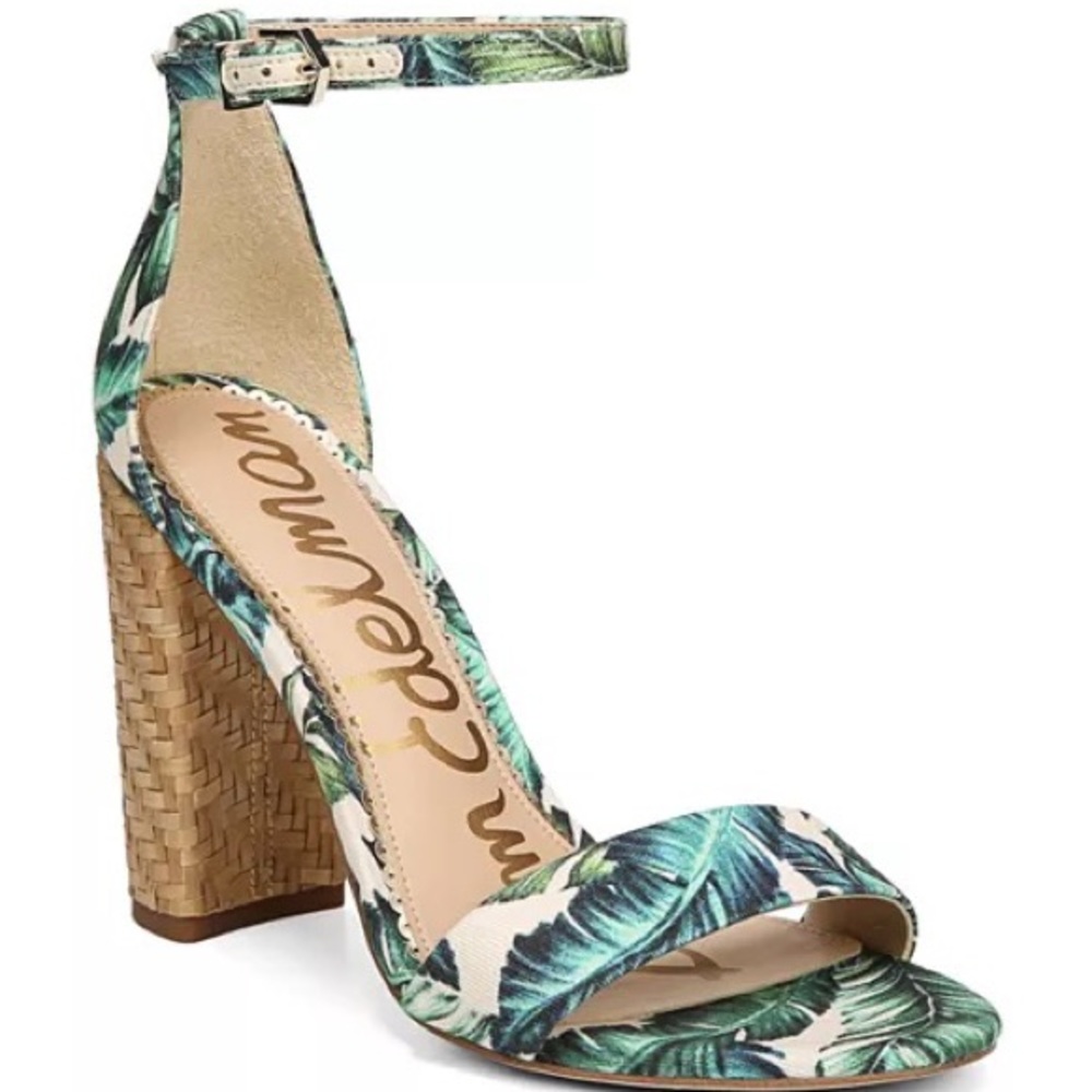 Sam Edelman Women's Yaro Palm Print Block-Heel Sandals, Size: 7.5 M